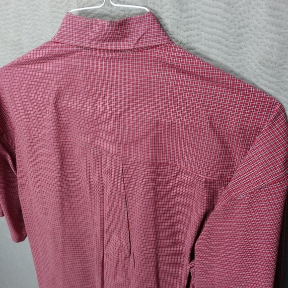 Haggar men's sz XL short sleeve button red plaid c - Picture 8 of 9